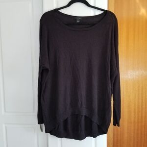 🍭Attitude branded wide crew neck high low sweater